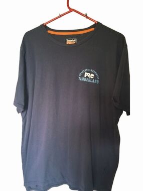 Timberland Navy Short Sleeve Tee with Light Blue Chest Logo